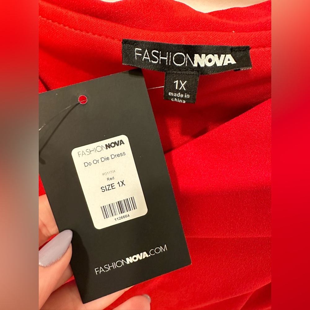 NWT - Fashion Nova - Do Or Die Dress - Red - Size 1X - Picture 5 of 5